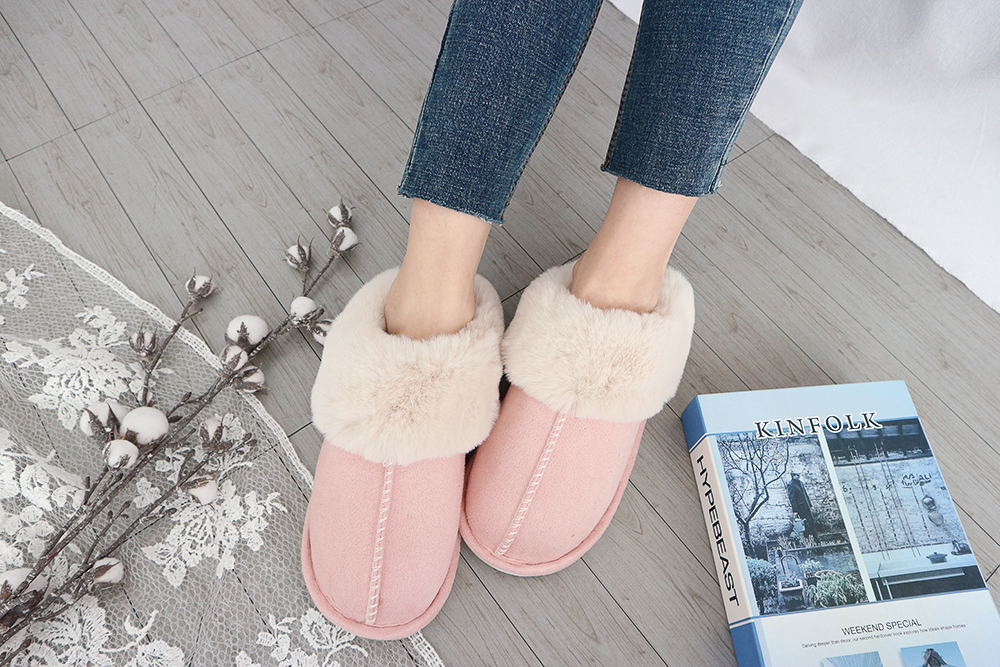 겨울 토끼털 방한 슬리퍼